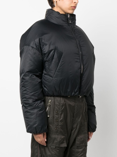 Khrisjoy Zipped Cropped Jacket In Black