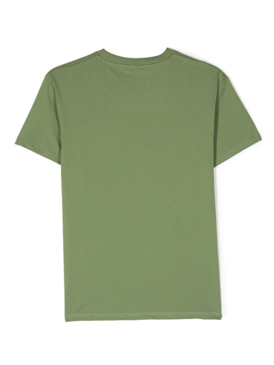Shop Stella Mccartney Logo-print Cotton T-shirt In Green