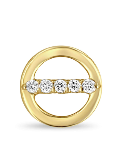 Shop Zoë Chicco 14kt Line Circle Diamond Stud Earrings In Gold