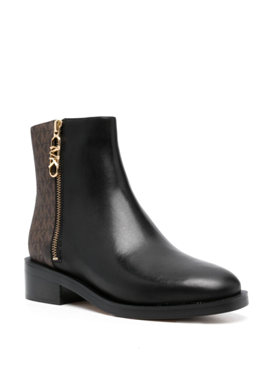 Shop Michael Michael Kors Regan Monogram-print Boots In Black