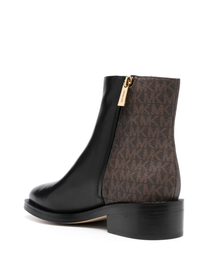 Shop Michael Michael Kors Regan Monogram-print Boots In Black