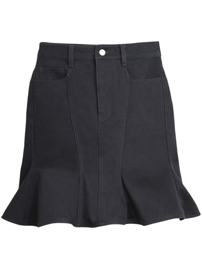 Shop Marc Jacobs Fluted Denim Miniskirt In Black