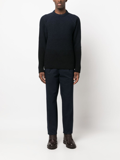 Shop Brioni Fisherman's-knit Long-sleeved Jumper In Black