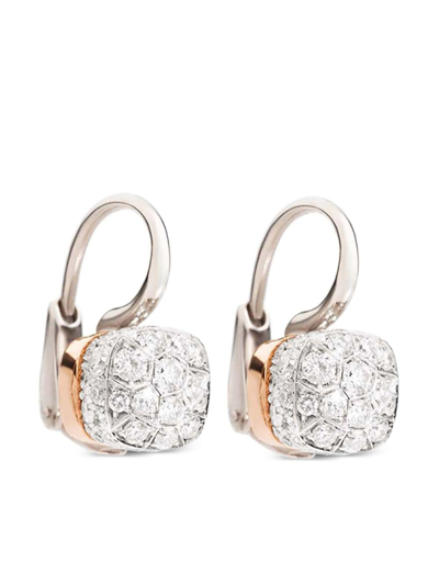 Shop Pomellato 18kt White Gold Nudo Diamond Drop Earrings