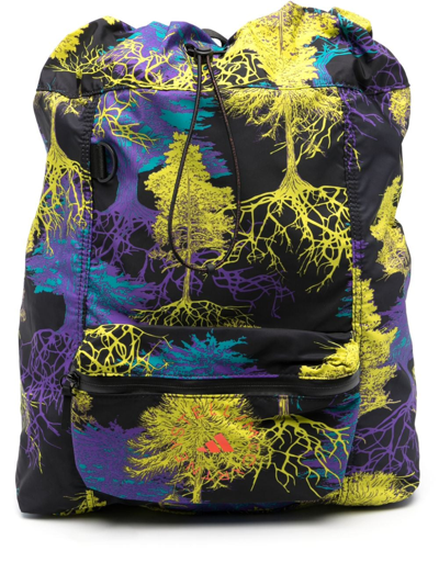 Shop Adidas By Stella Mccartney Graphic-print Recycled-polyester Backpack In Black
