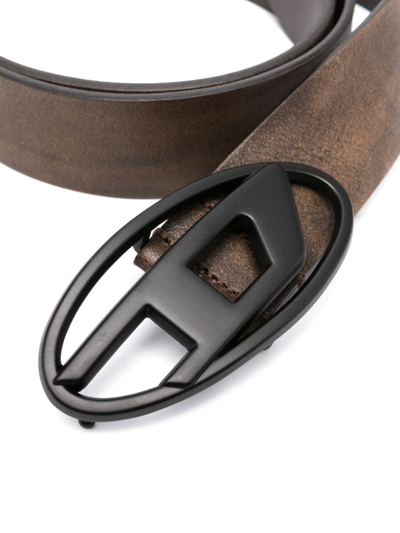 Shop Diesel B-2 Dr Reversible Leather Belt In Brown