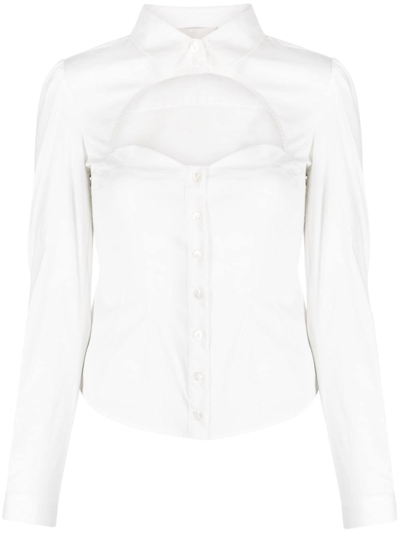 Shop Fleur Du Mal Bella Fitted Shirt In White