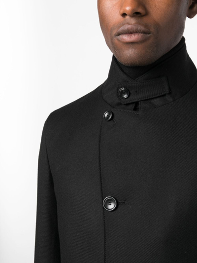 Tagliatore Gordon Asymmetric-fastening Parka Coat In Black