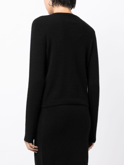 Shop Cashmere In Love Faye Fine-knit Cardigan In Black