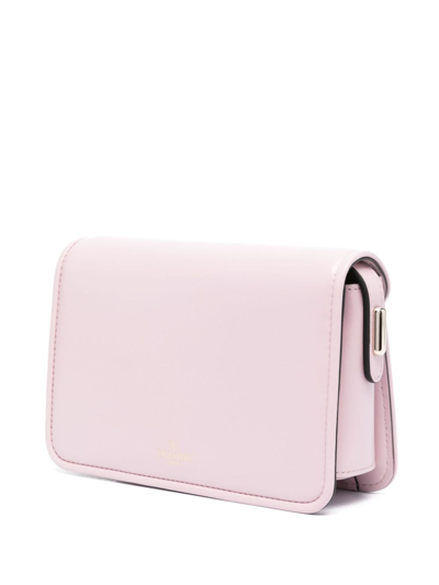 Shop Valentino Small Letter Leather Shoulder Bag In Purple