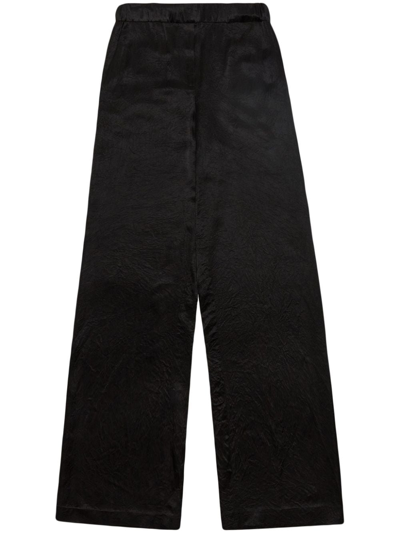 Shop Jason Wu Cropped Wide-leg Silk Trousers In Black
