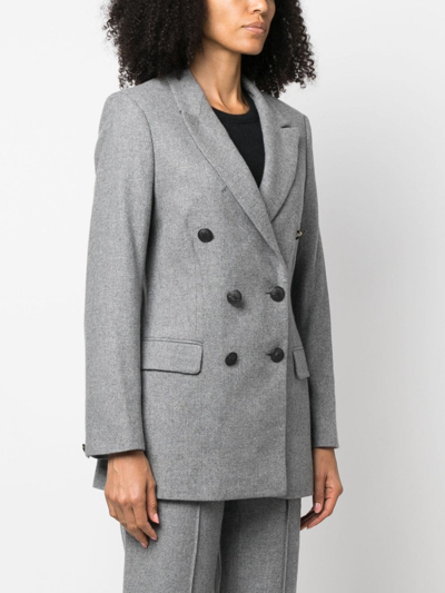 Rag & Bone Double-breasted Virgin Wool-blend Blazer In Grey