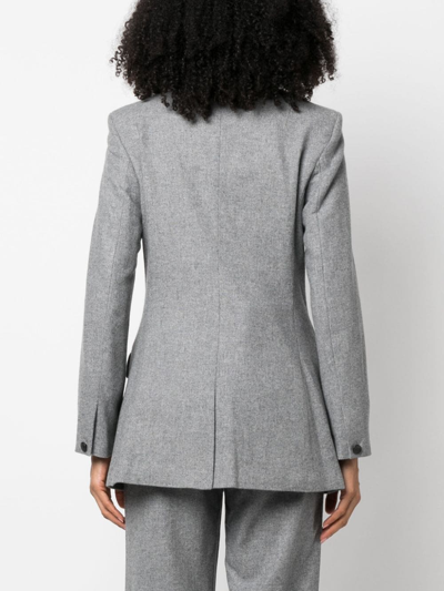 Shop Rag & Bone Double-breasted Virgin Wool-blend Blazer In Grey