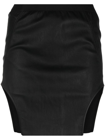 Shop Rick Owens Diana Leather Miniskirt In Black
