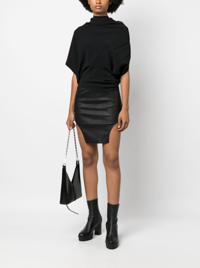 Shop Rick Owens Diana Leather Miniskirt In Black