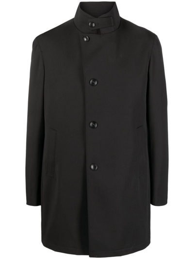 Tagliatore Gordon Asymmetric-fastening Parka Coat In Black