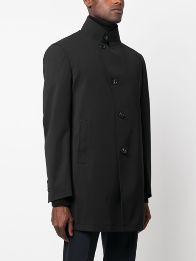 Tagliatore Gordon Asymmetric-fastening Parka Coat In Black