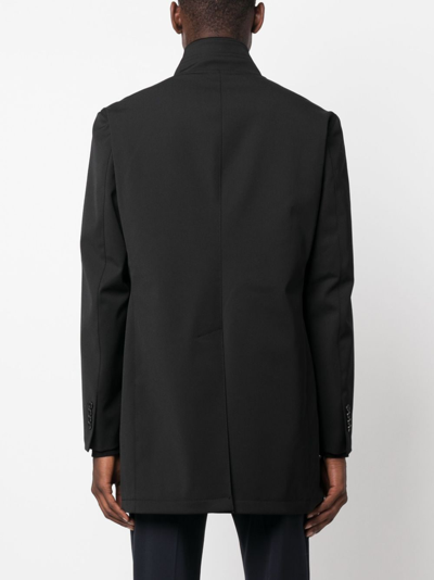 Tagliatore Gordon Asymmetric-fastening Parka Coat In Black