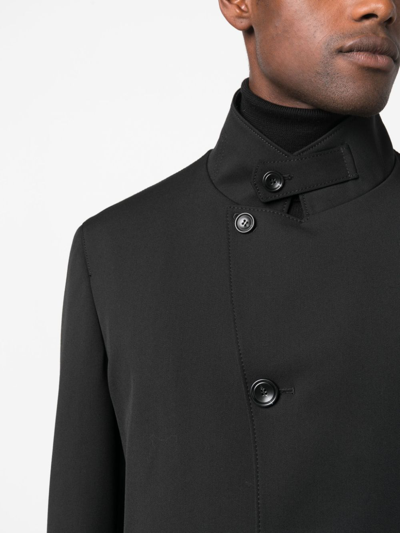 Tagliatore Gordon Asymmetric-fastening Parka Coat In Black