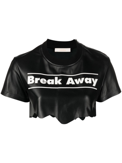 Shop Ssheena Break Away Leather Crop Top In Black