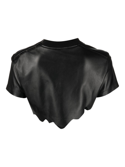 Shop Ssheena Break Away Leather Crop Top In Black