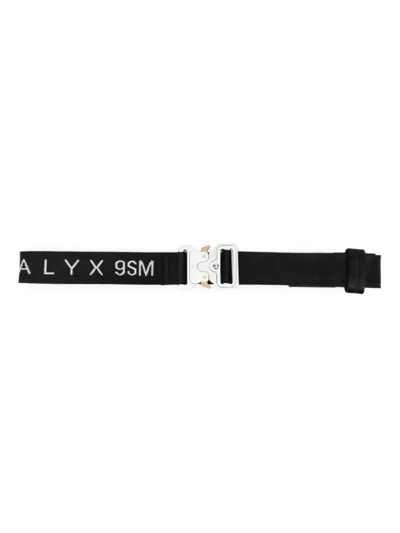 Shop Alyx Logo-jacquard Buckle-fastening Belt In Black