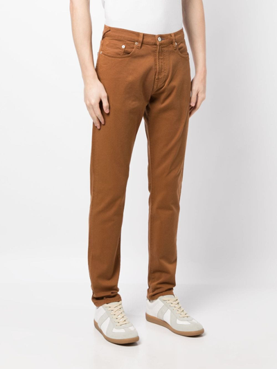 Shop Ps By Paul Smith Mid-rise Straight-leg Jeans In Brown