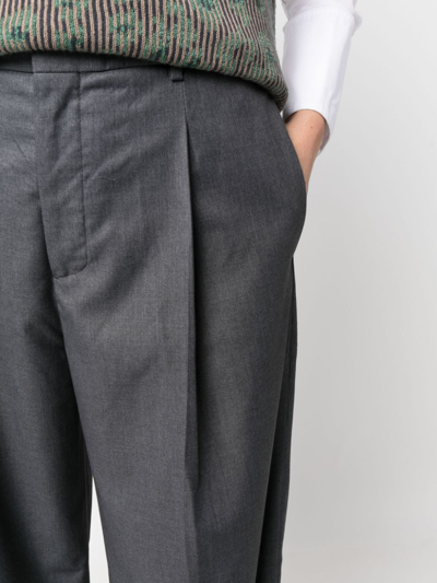 Shop Scotch & Soda Pressed-crease Tailored-cut Trousers In Grey