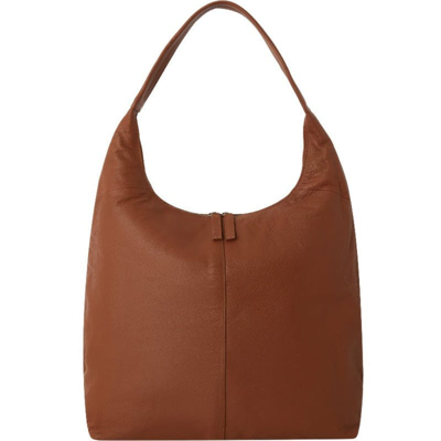 Shop Brix + Bailey Camel Zip Top Leather Hobo Bag | Bxabd In Brown