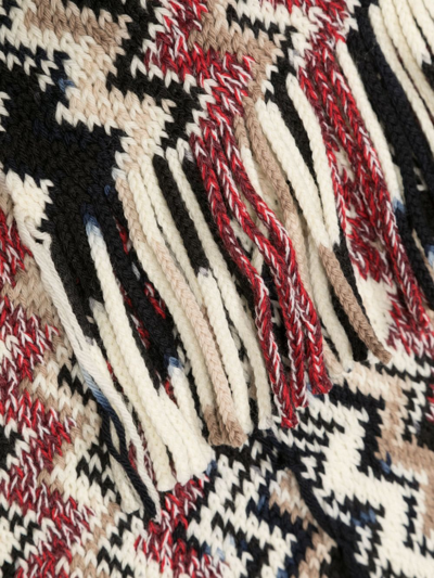 Shop Missoni Zigzag-print Wool Scarf In Nude