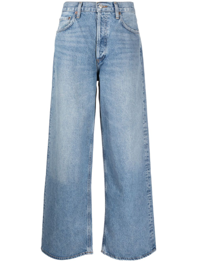 Agolde Lana Rigid Mid-rise Straight-leg Jeans In Blau
