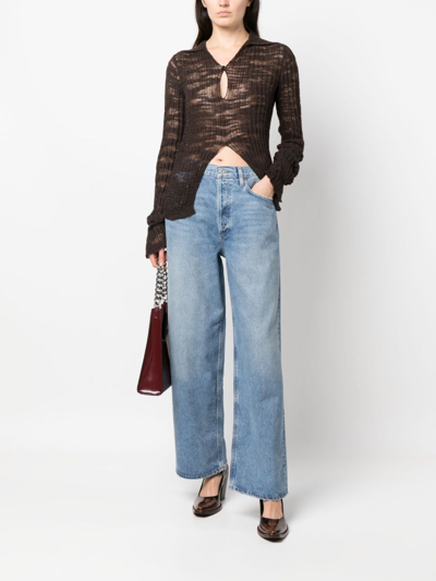 Shop Agolde High-rise Straight-leg Jeans In Blau