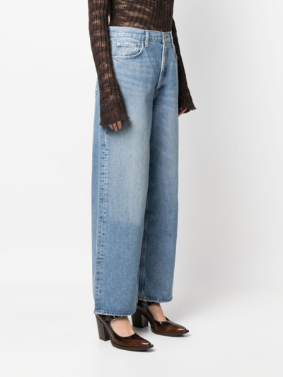 Shop Agolde High-rise Straight-leg Jeans In Blau