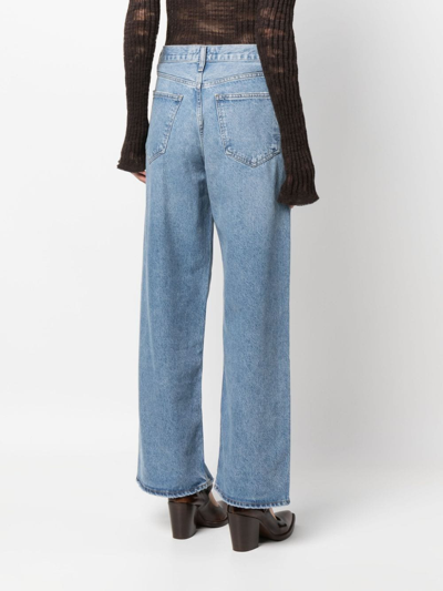 Shop Agolde High-rise Straight-leg Jeans In Blau