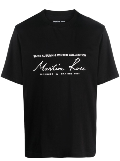 Shop Martine Rose Logo-print Cotton T-shirt In Schwarz