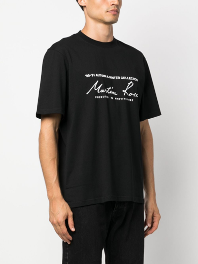 Shop Martine Rose Logo-print Cotton T-shirt In Schwarz