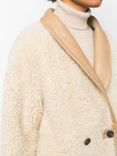 Shop Furling By Giani Chloe Double-breasted Coat In Nude