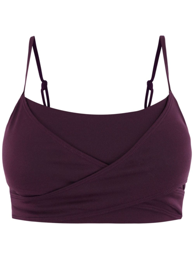 Shop Alo Yoga Airbrush Enso Adjustable Performance Bra In Violett