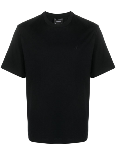 Shop Axel Arigato Embroidered-motif Short-sleeve T-shirt In Schwarz