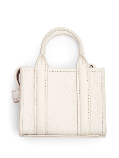 Marc Jacobs The Nano Tote Bag Charm In 140 Cotton/silver