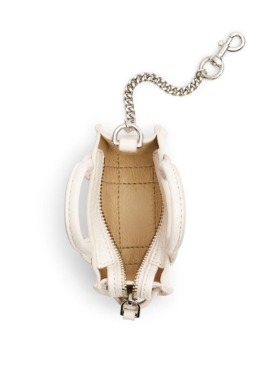 Marc Jacobs The Nano Tote Bag Charm In 140 Cotton/silver
