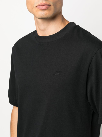 Shop Axel Arigato Embroidered-motif Short-sleeve T-shirt In Schwarz