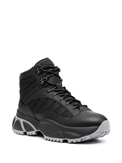 Michael Kors Logan Waterproof Leather Urban Trekking Boot In Schwarz