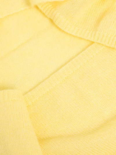 Cashmere In Love Aman Knitted Triangle Scarf In Gelb