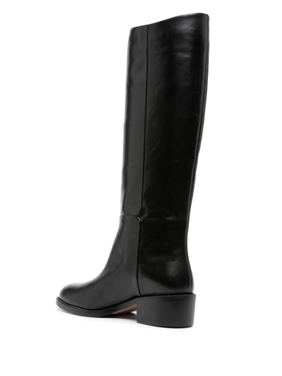 Shop Aquazzura Knee-length Leather Boots In Schwarz
