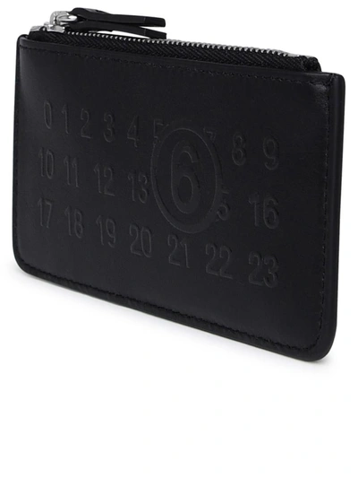 Shop Mm6 Maison Margiela Black Leather Card Holder