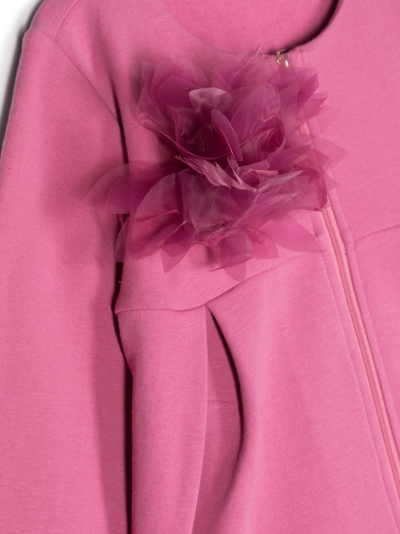 Shop Liu •jo Floral-appliqué Jacket In Pink