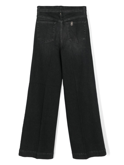 Shop Liu •jo High-waisted Flared Jeans In Black
