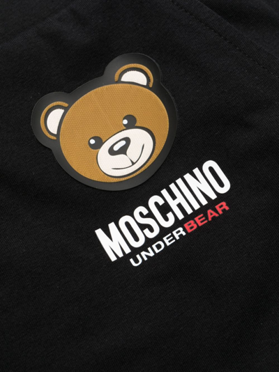 Shop Moschino Leo Teddy-print Track Pants In Black