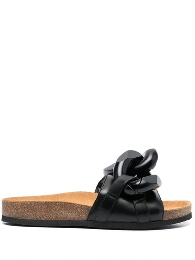 Shop Jw Anderson J.w. Anderson Slipper With Chain Detail In Black